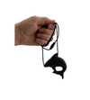 A hand holding the Chewy Charms Necklace Chew - Charcoal/Shark